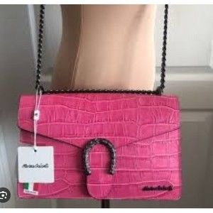 13. NWT Marina Galanti Croc-Embossed Leather Crossbody Bag